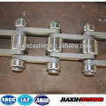Cast link chain for heating furnace